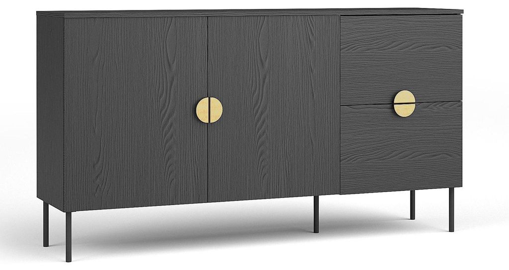 Sideboard Mond Kommode 159x40x87cm 2-türig mit Schubladen Farbe wählbar,anthrazit