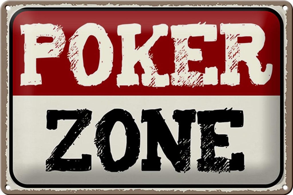 Blechschild Spruch 30x20cm Poker Zone Produktbild 