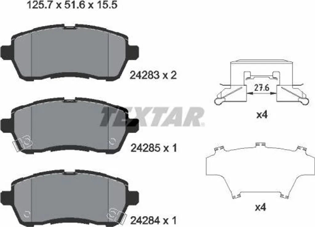 Plaquettes de Frein Textar 2428303 Haute Résistance OE 04465B1190