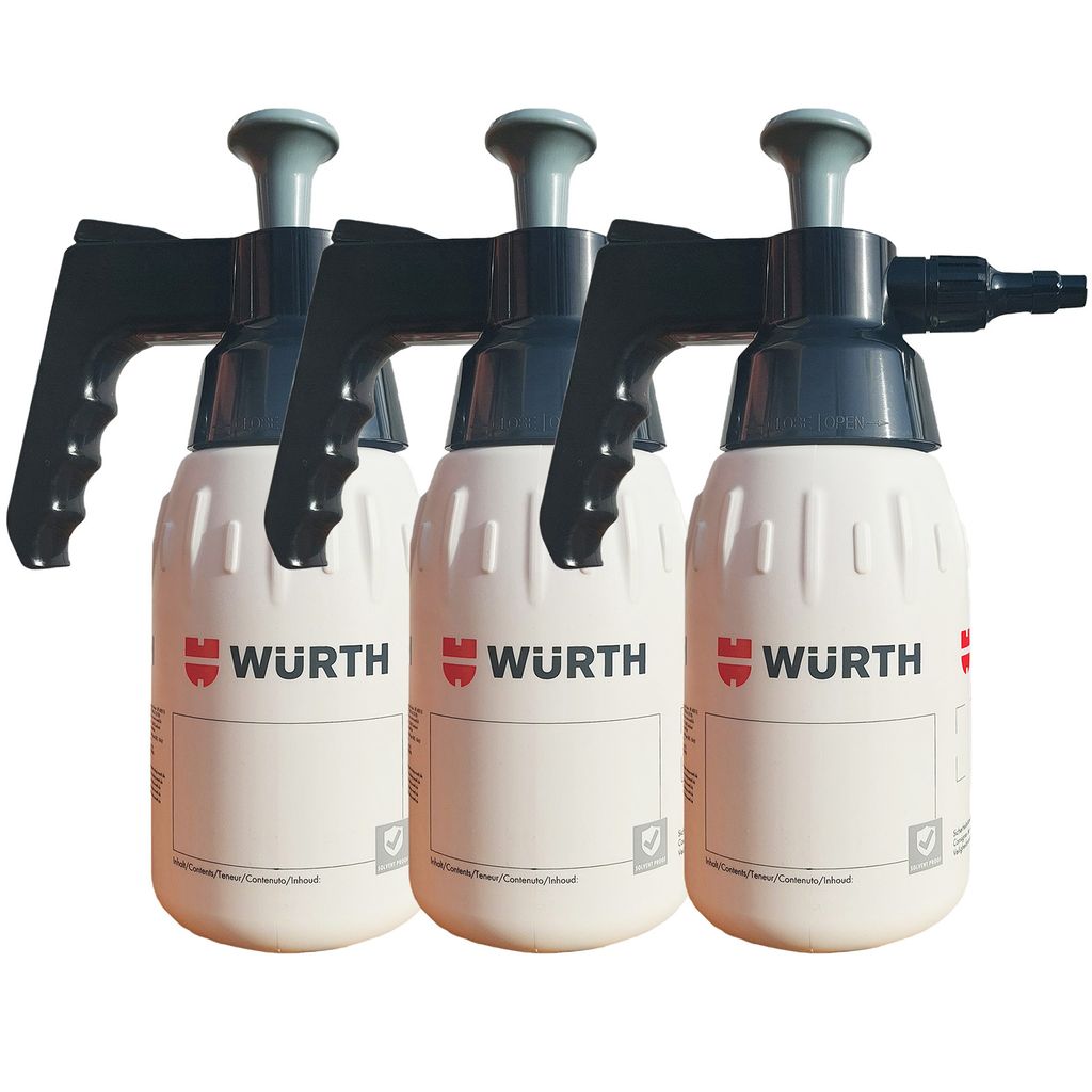 3 x Würth Pumpsprühflaschen 1 Liter Grau Produktbild 