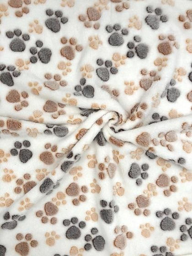 Fleecedecke 100x70 cm Pfoten hell