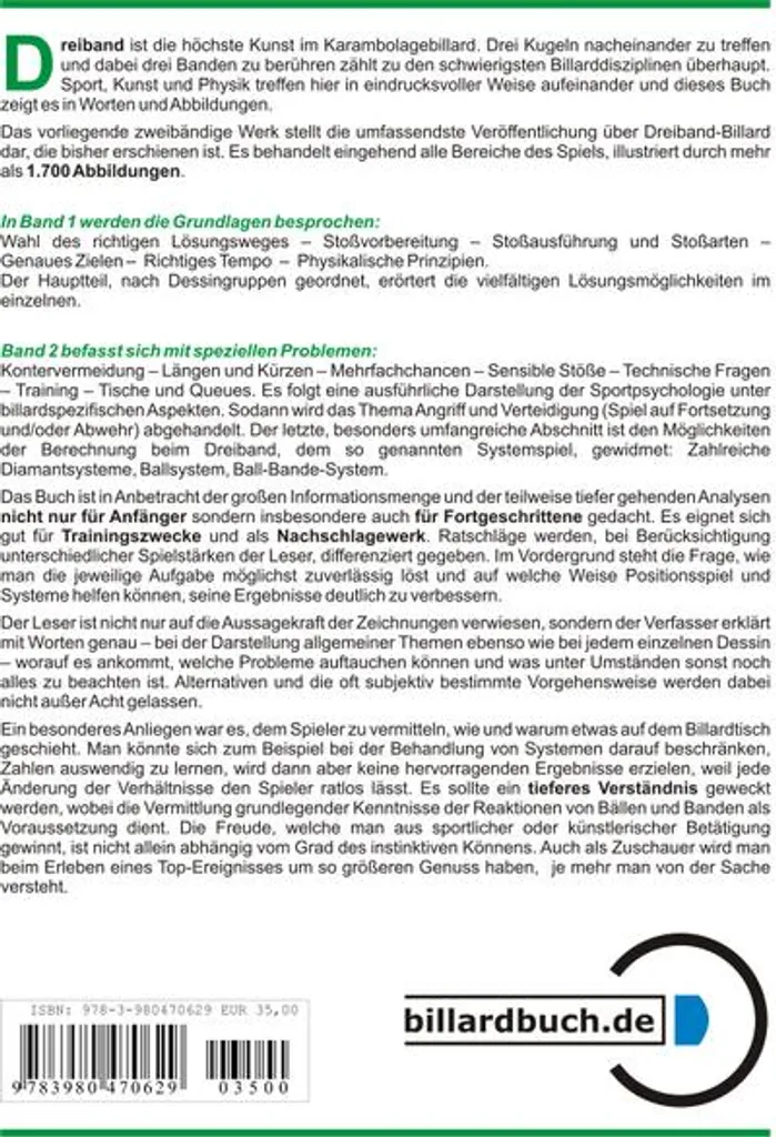 Handbuch des Billardspiels 1 le guide technique billard en allemand