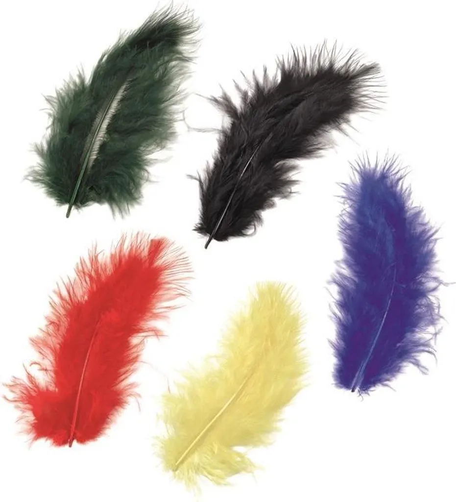 Plumes de marabout pour loisirs créatifs - Assortiment 5 couleurs 10 cm