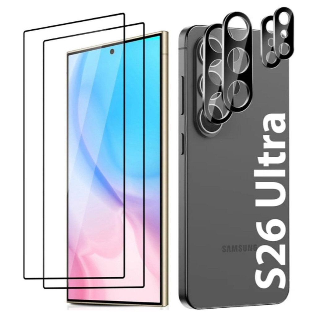 CLM-Tech 4er Set Schutzfolie kompatibel mit Samsung Galaxy Produktbild 