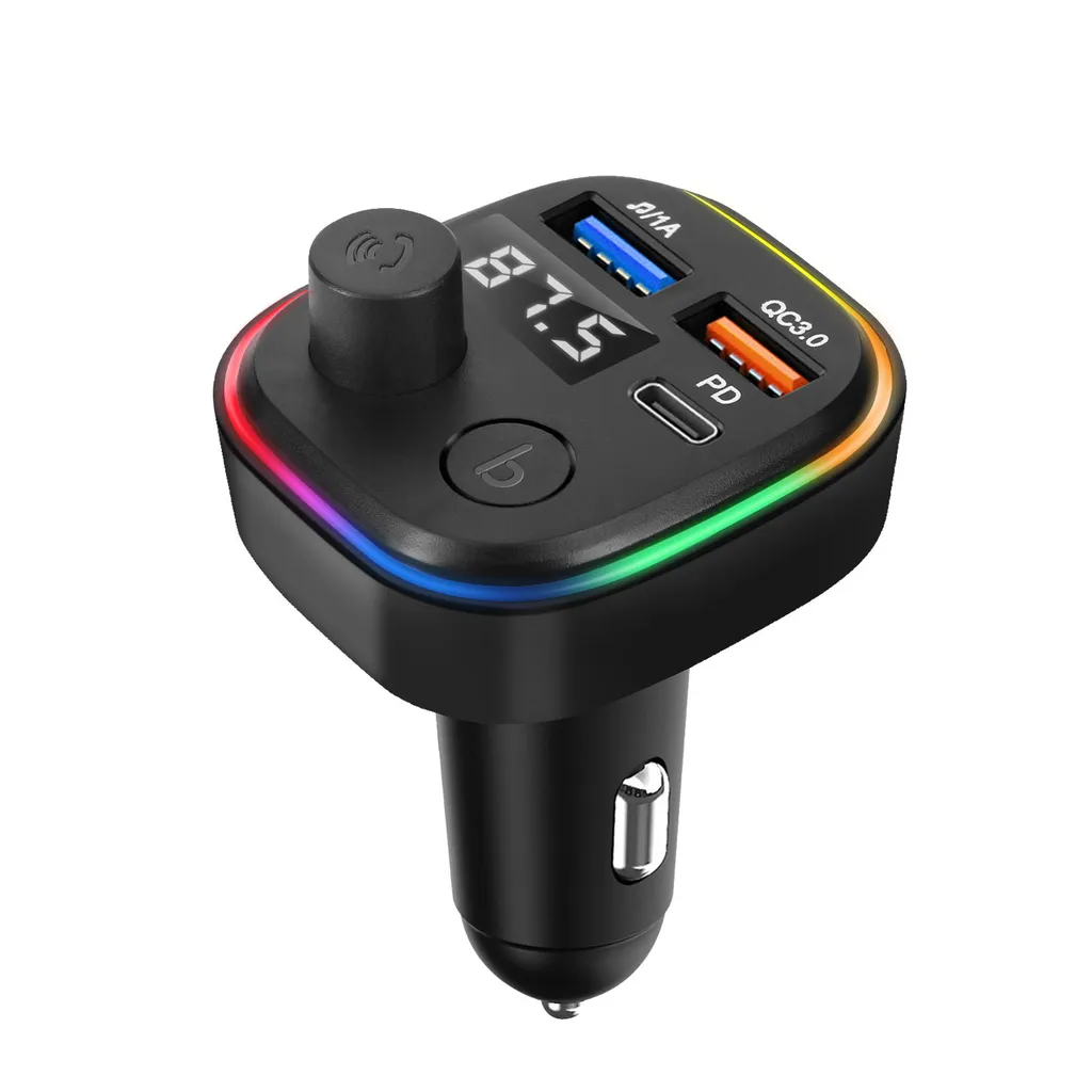 Trasmettore FM Bluetooth per auto adattatore Bluetooth per auto wireless schermo a colori QC3.0 ricarica rapida e chiamata in vivavoce lettore musicale MP3  34