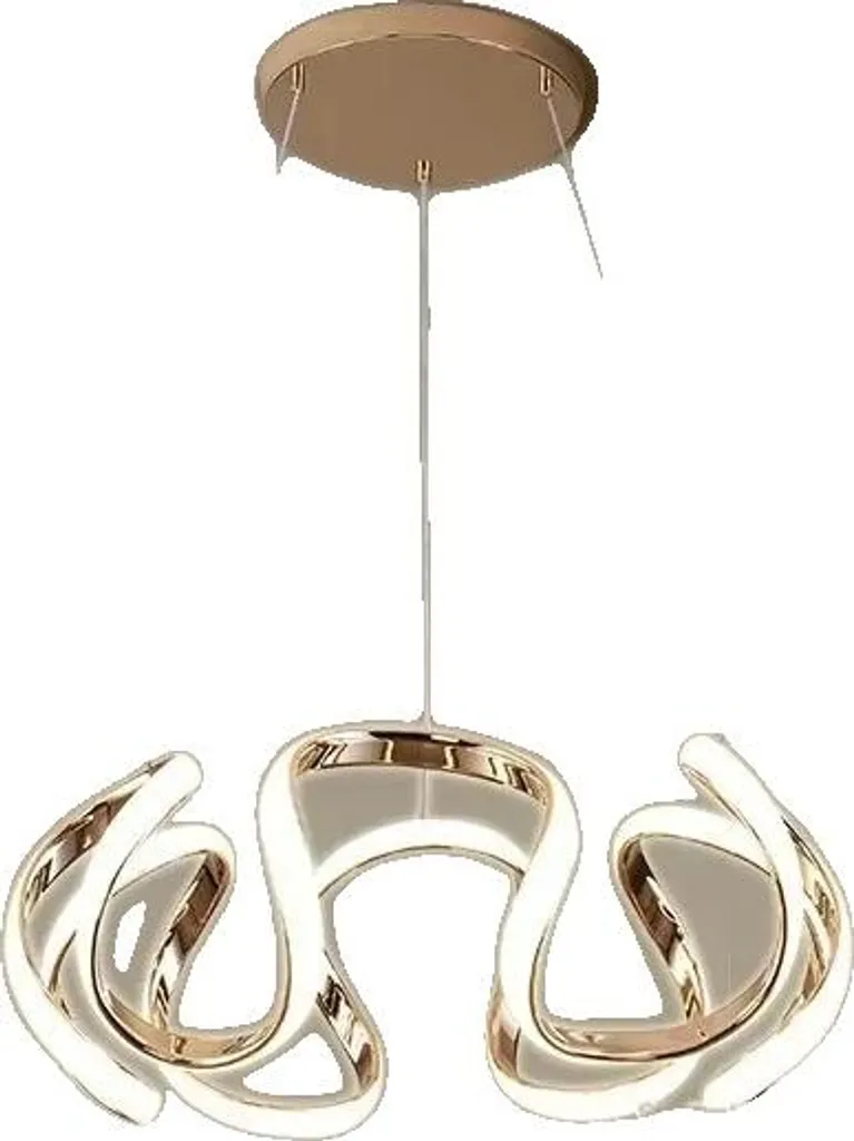 Lustre LED Design Minimaliste Or avec Télécommande et Gradation Infinie