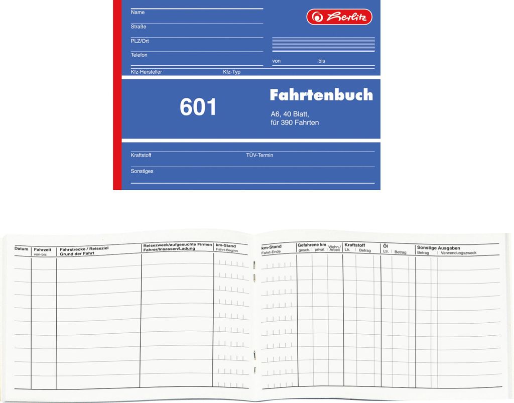 herlitz Fahrtenbuch, Pkw mit Kraftstoffverbrauch Produktbild 