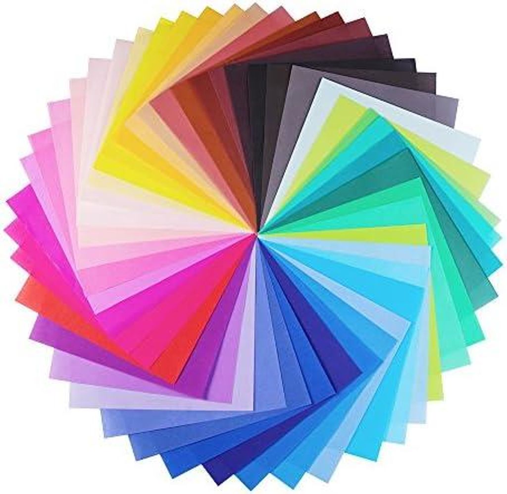 Origami-Papier 20x20, 100 Blatt 50 Farben 20 x 20 cm Einseitig Farbiges Papier Faltpapier Guadratisch für DIY Kunst und Bastelprojekte