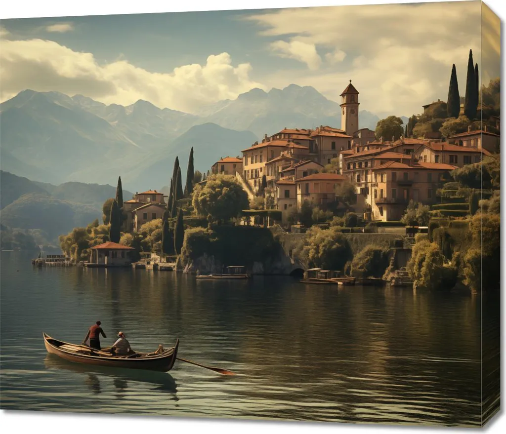 Tableau vintage Nostalgie paisible 70x60 - Finition mate et toile premium