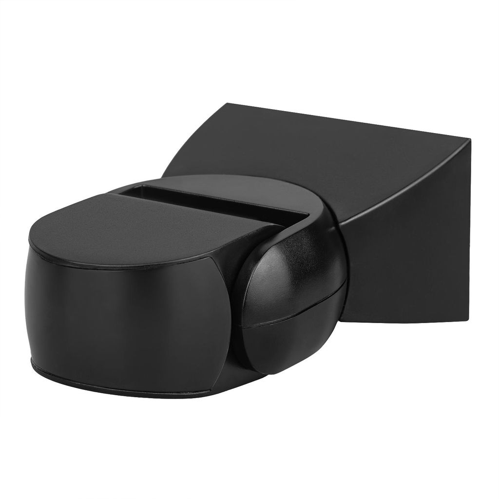 PIR-Bewegungssensor Maclean Infrarot IP65 schwarz mit schwarzer Blende Reichweite 12 m MCE201 B/B