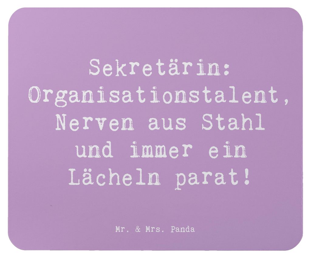 Mr. & Mrs. Panda Mauspad Spruch Sekretärin Heldin - Lavendeltraum - Geschenk, kreative Geschenke, mousematte, Nerven aus Stahl, Mousepad, Ansprech...