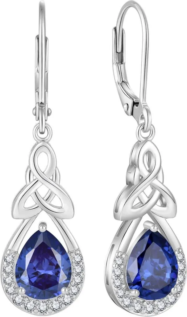 Boucles d'oreilles pendantes Goutte Infinie Argent et Pierre Décembre