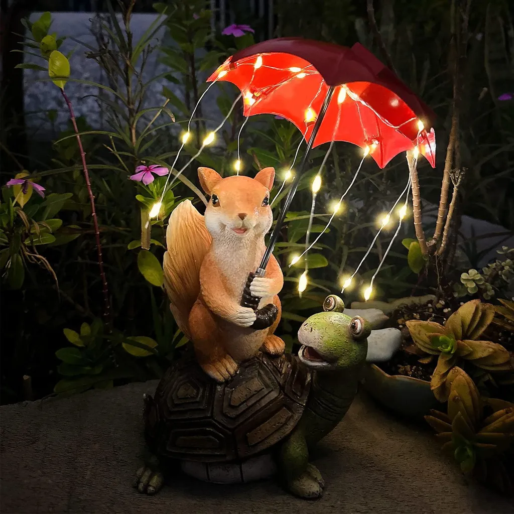 Lampe solaire jardin animaux anti-pluie pour éclairage extérieur facile