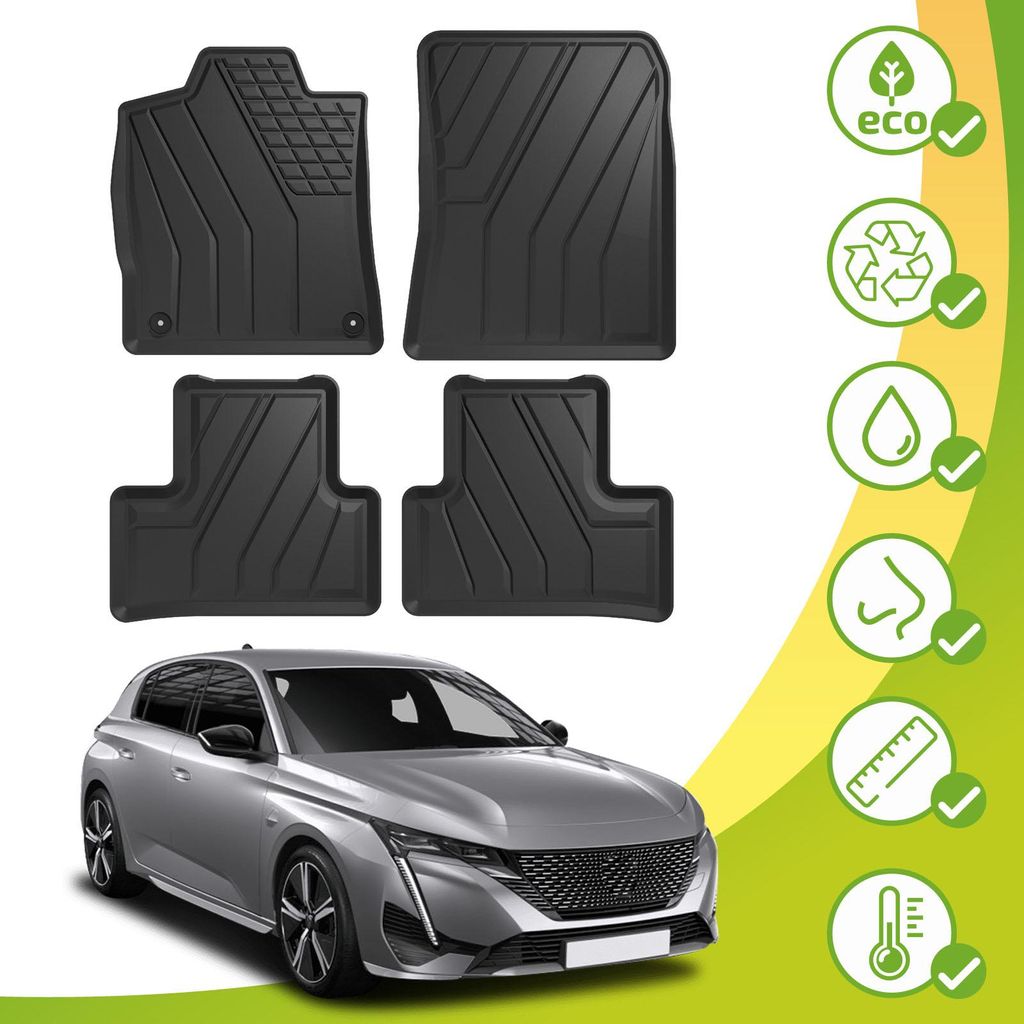 Tappetini Ecologici Con Materiali Riciclati Per Peugeot 308 Immagine del prodotto 