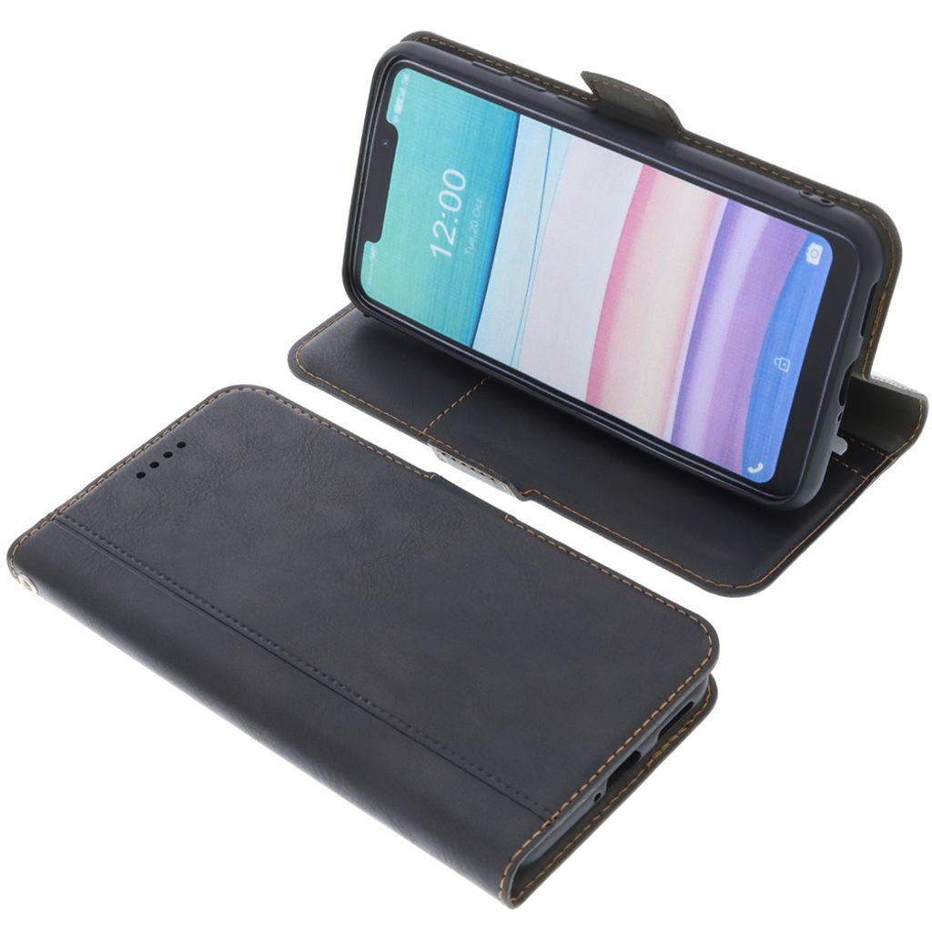 foto-kontor Tasche kompatibel mit Oukitel C22 (2022) Book Style schwarz Schutz Hülle Buch