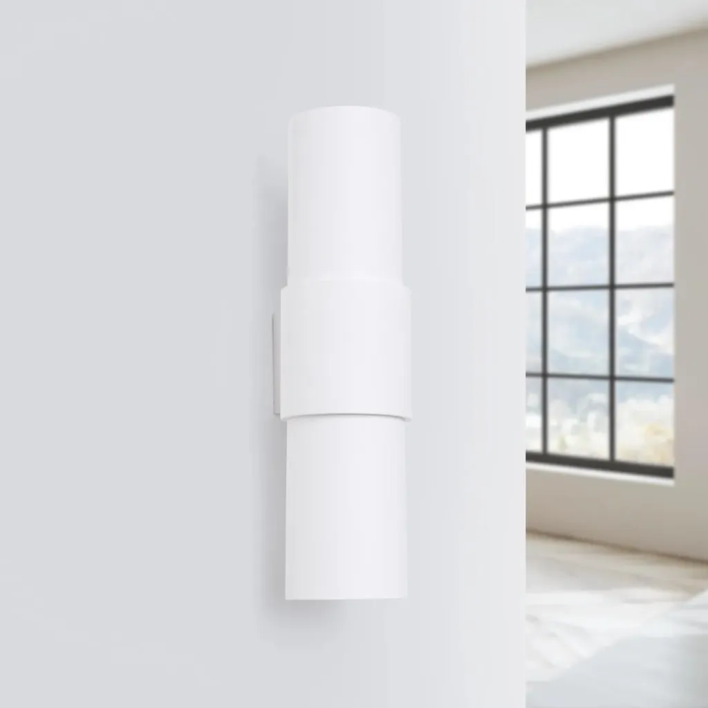 Luminaire intérieur FLASH 2 double éclairage E27 acier blanc 37cm