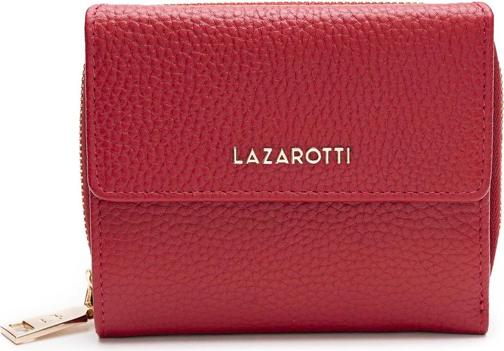 Lazarotti Leder Geldbörse Bologna Leather Wallet With 8 Card Slots Red rot