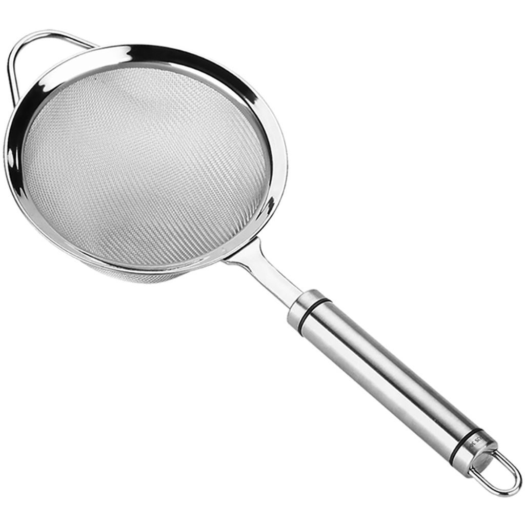 Edelstahlmehl Sifter Sieb Ölsieb feines Mesh Colander Küchenwerkzeug-10cm