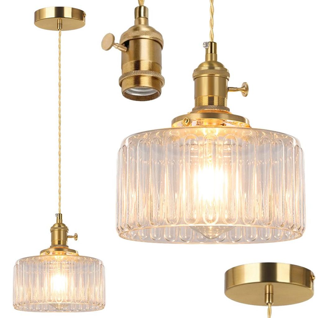 Suspension en cristal doré 150 cm - E27 Lampe suspendue en Image du produit 
