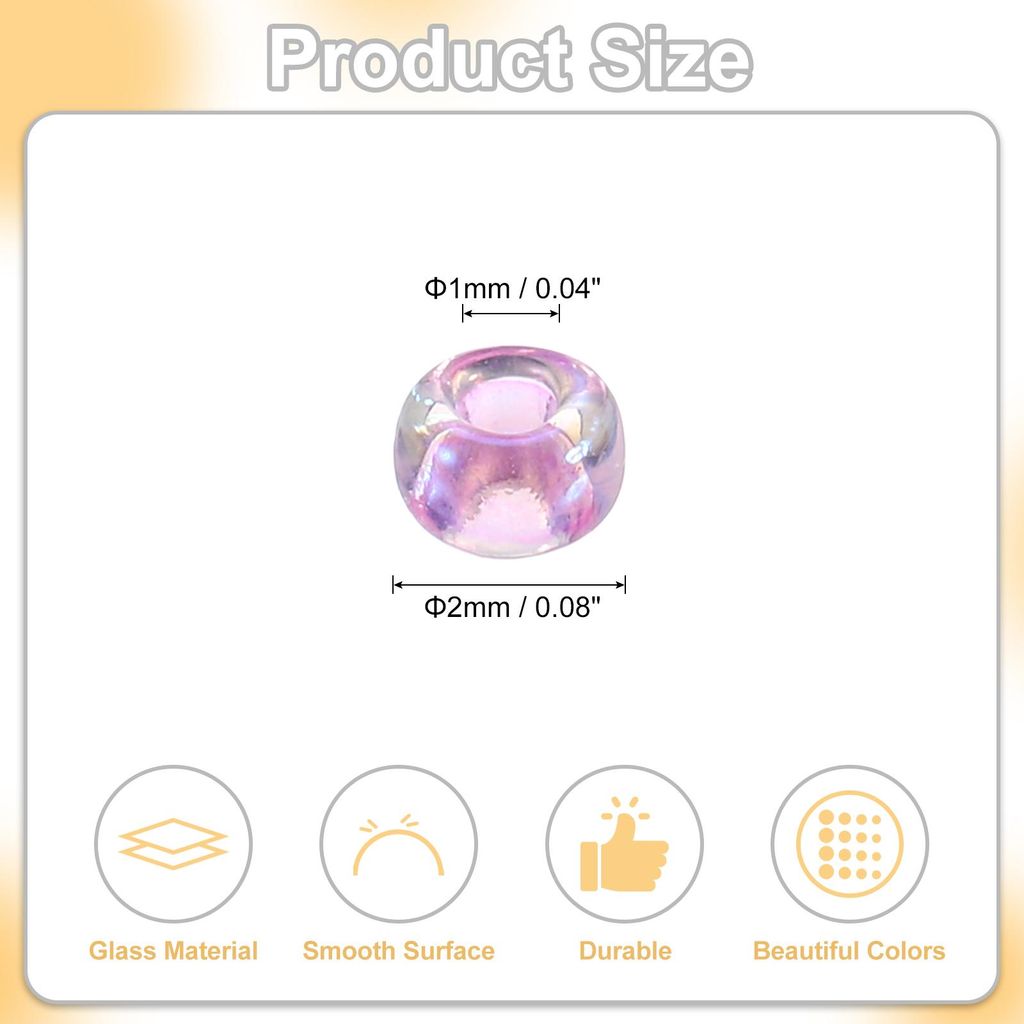 2000 Stš¹ck Glasperlen zum Auff?deln, 2 mm Mini Perlen Set fš¹r Armb?nder Selber Machen Glas Bugle Perlen fš¹r DIY Ohrringe, Halsketten, Armb...