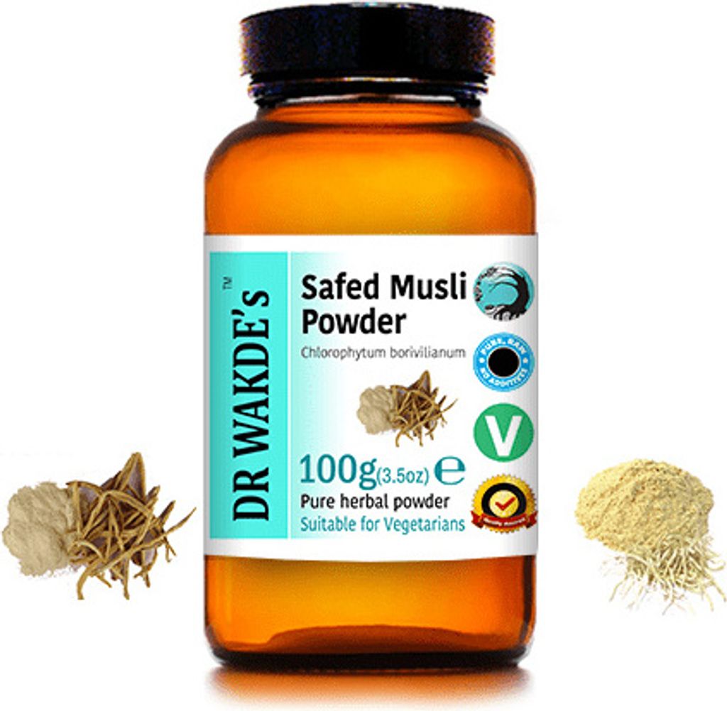 DR WAKDE'S Safed Musli Pulver (Chlorophytum borivilianum) - Produktbild 