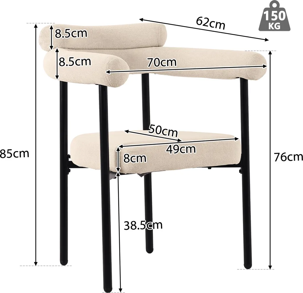 Chaises de Table Ergonomiques x4 : Fini le Mal de Dos au Dîner