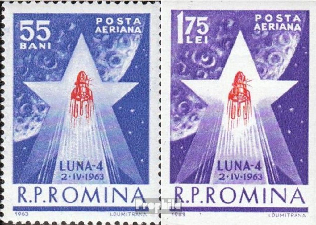 Briefmarken Rumänien 1963 Mi 2143-2144 (kompl.Ausg.) postfrisch Luna 4