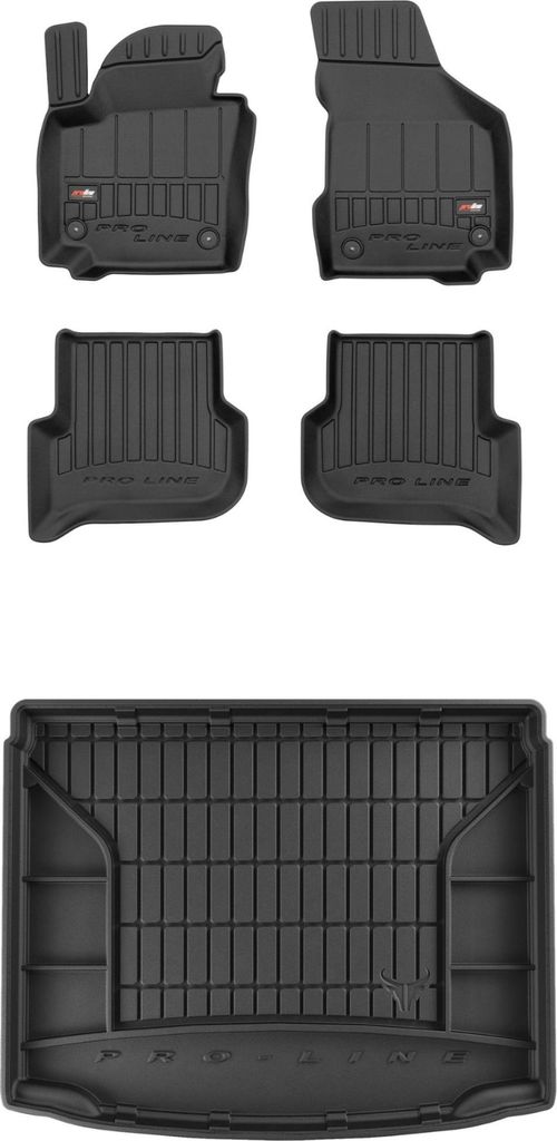 FROGUM Gummimatten Auto Fußmatten +Kofferraummatte für Volkswagen Golf Plus 05-14