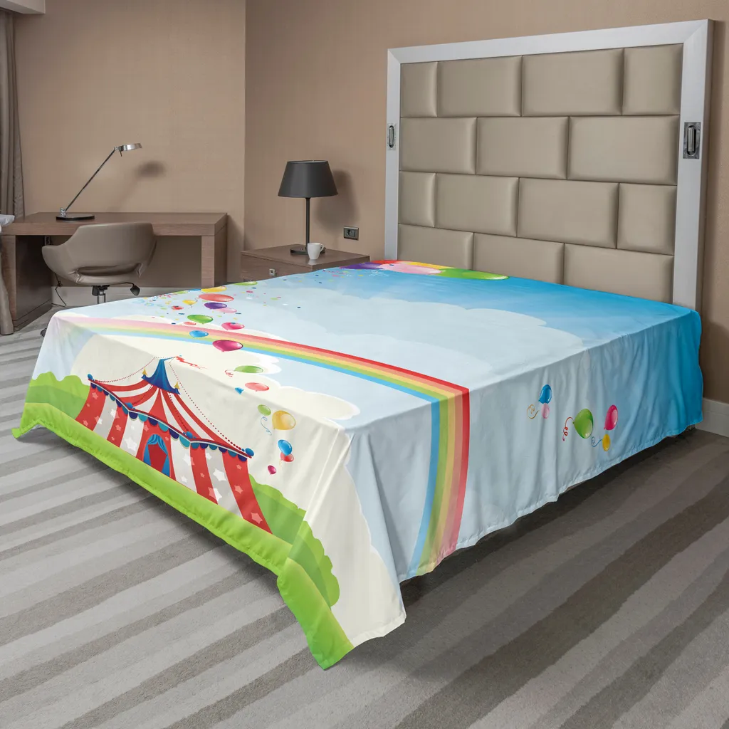 Drap plat supérieur doux Thème Festival et Cloudscape 244x205 cm