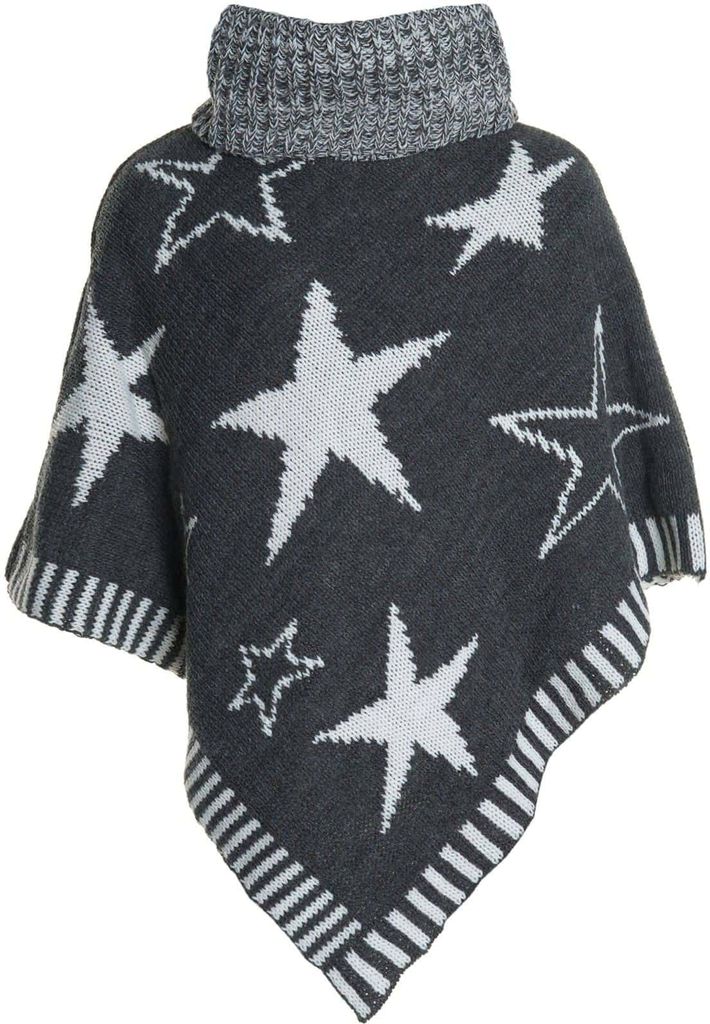 BEZLIT Mädchen Poncho mit Schalkragen Grau 116