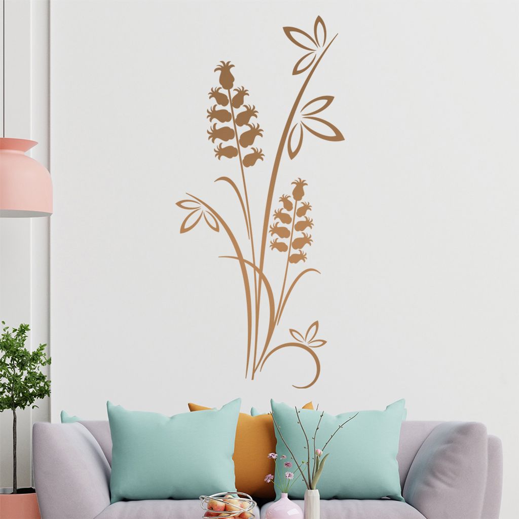 Blüten - Staude - Kelch Wandtattoo in 6 Größen - Wandaufkleber Wall Sticker - Dekoration, Küche, Wohnzimmer, Schlafzimmer, Badezimmer
