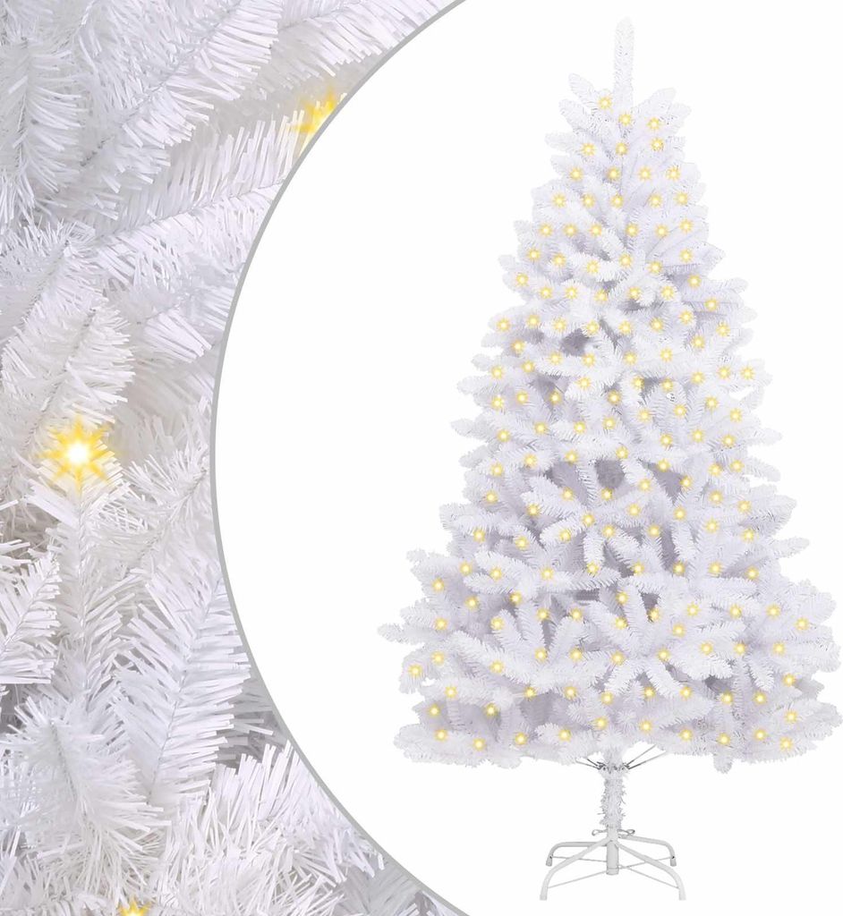 Künstlicher Weihnachtsbaum Weiß 210 cm PVC und Metall