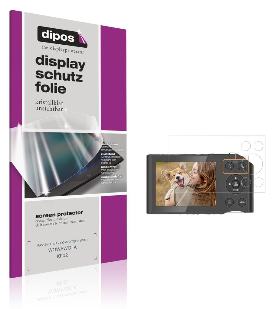 4x Schutzfolie für WOWAWOLA KP02 klar Displayschutzfolie Folie Display Schutz dipos