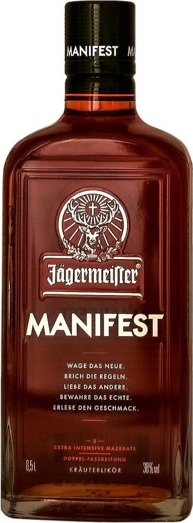 Jägermeister MANIFEST Kräuterlikör, 38% Vol. 0,5 l Produktbild 