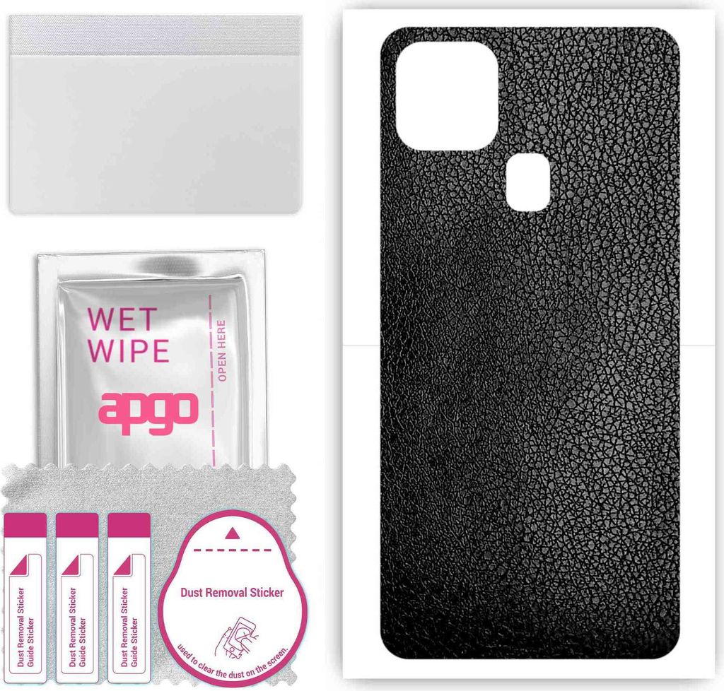 apgo Rückseite Schutzfolie, Skin, kompatibel mit Oukitel C22, Hinten Displayschutzfolie aus Vinylfolie, kratzfest, einfache Montage - Schwarzes Leder