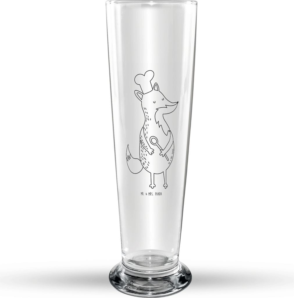 Mr. & Mrs. Panda Bierbecher Fuchs Koch - Transparent - Geschenk, Kochen, Glasbecher, Bäcker, Glasbierglas, Chefkoch, Bierglas, Trinkglas, Bier Gla...
