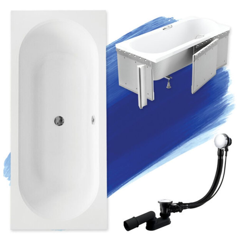 Wanna Akrylowa Zestaw 4w1 Prostokątna 180x80 Biała + Zdjęcie produktu 