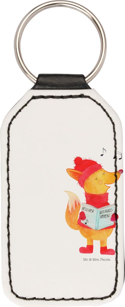 Mr. & Mrs. Panda Taschenanhänger Fuchs Sänger - Weiß - Geschenk, anhänger für schlüssel, Weihnachten, Singen, Weihnachtslieder, Schlüsselanh...