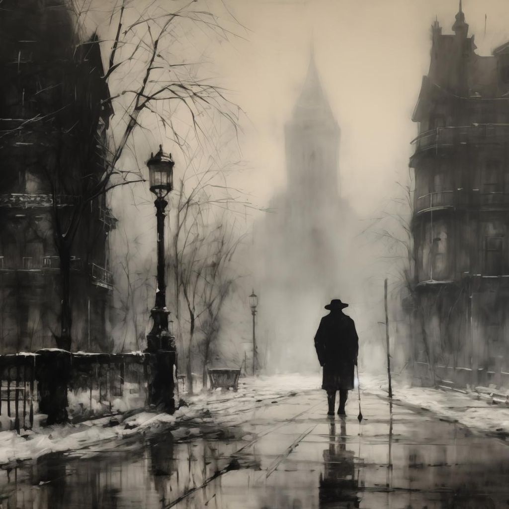 Poster 70x70cm Nebel über London