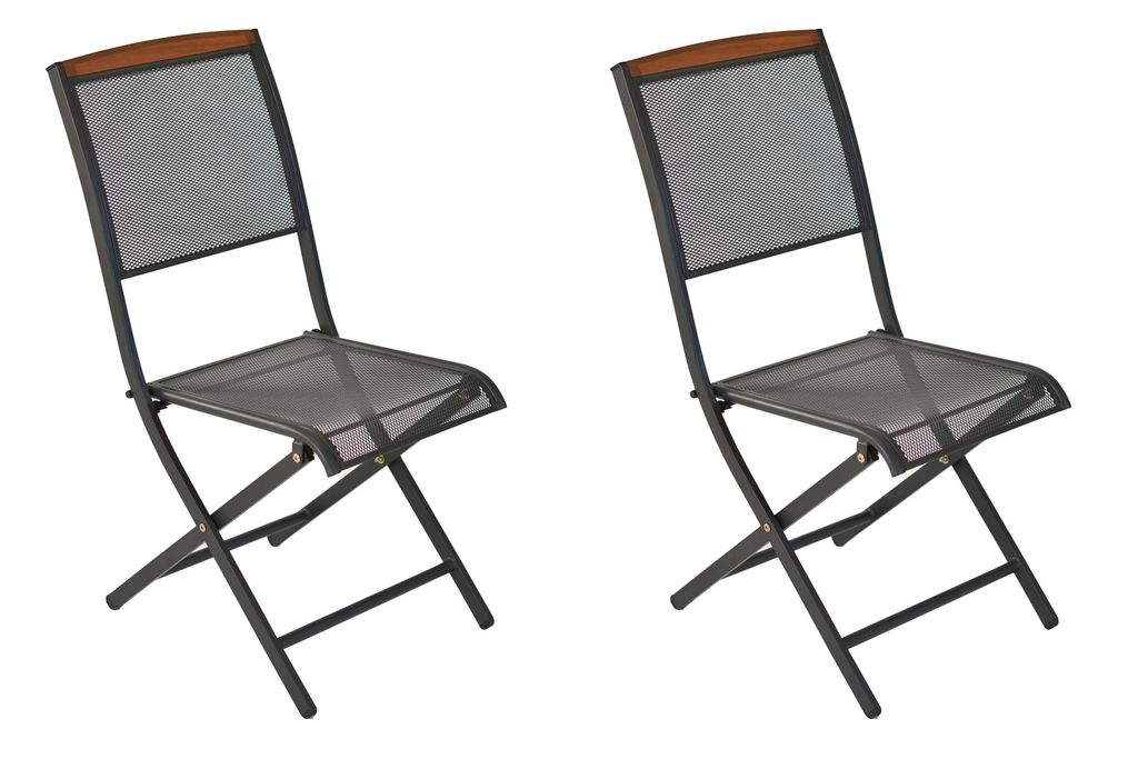 Merxx Gartensessel Patmos 2er Set, klappbar - Stahl/Akazie Produktbild 