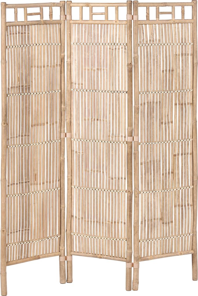 BELIANI Raumteiler Hellbraun Bambusholz 3-teilig 120 x 160 cm Japandi Stil Natürlich Sichtschutz Trennwand Paravent Garten