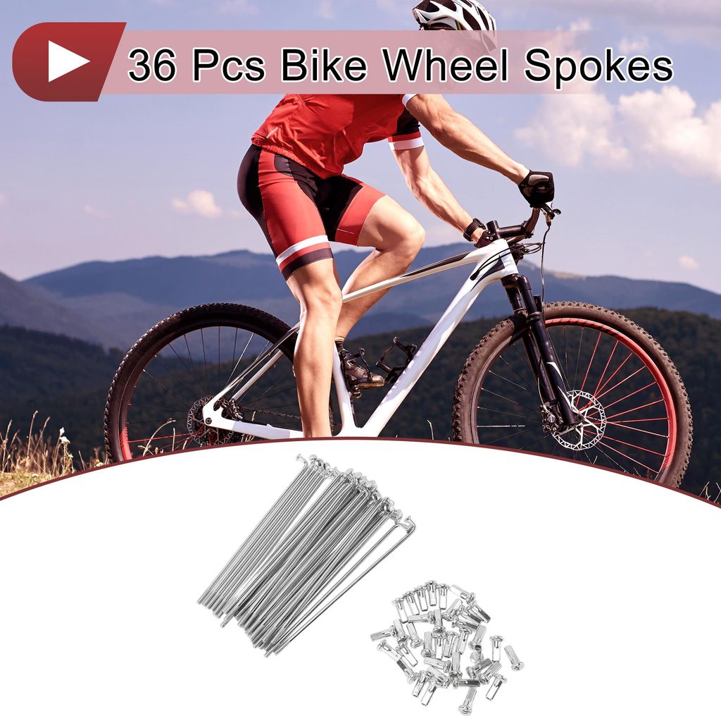 36 Set 12G Fahrradspeichen 100mm Fahrradspeichen 45 Stahl Verzinkt Silberton