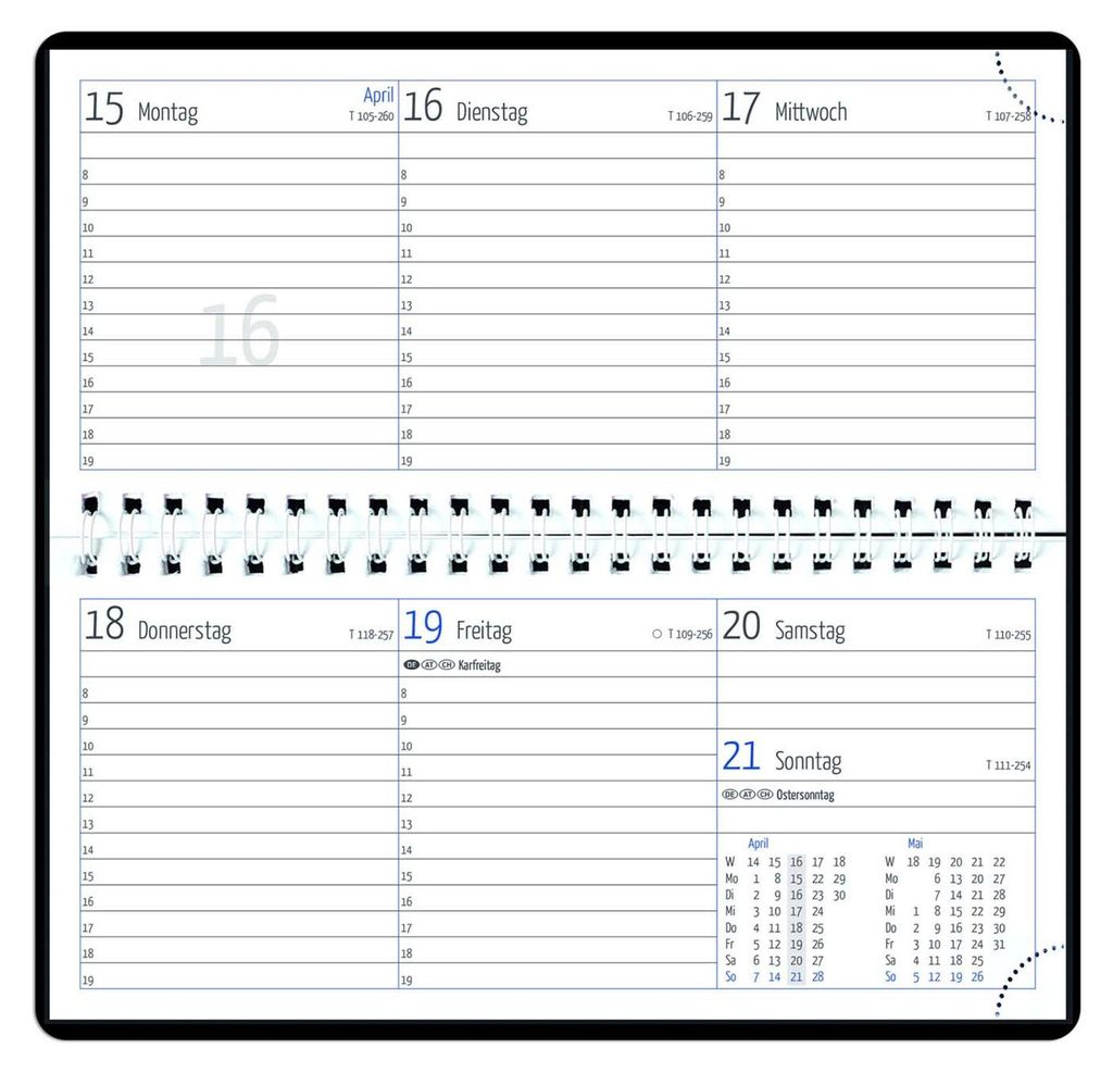 2027 GÜSS Tisch/-Taschenkalender mit Wire-O.-Bindung, Produktbild 