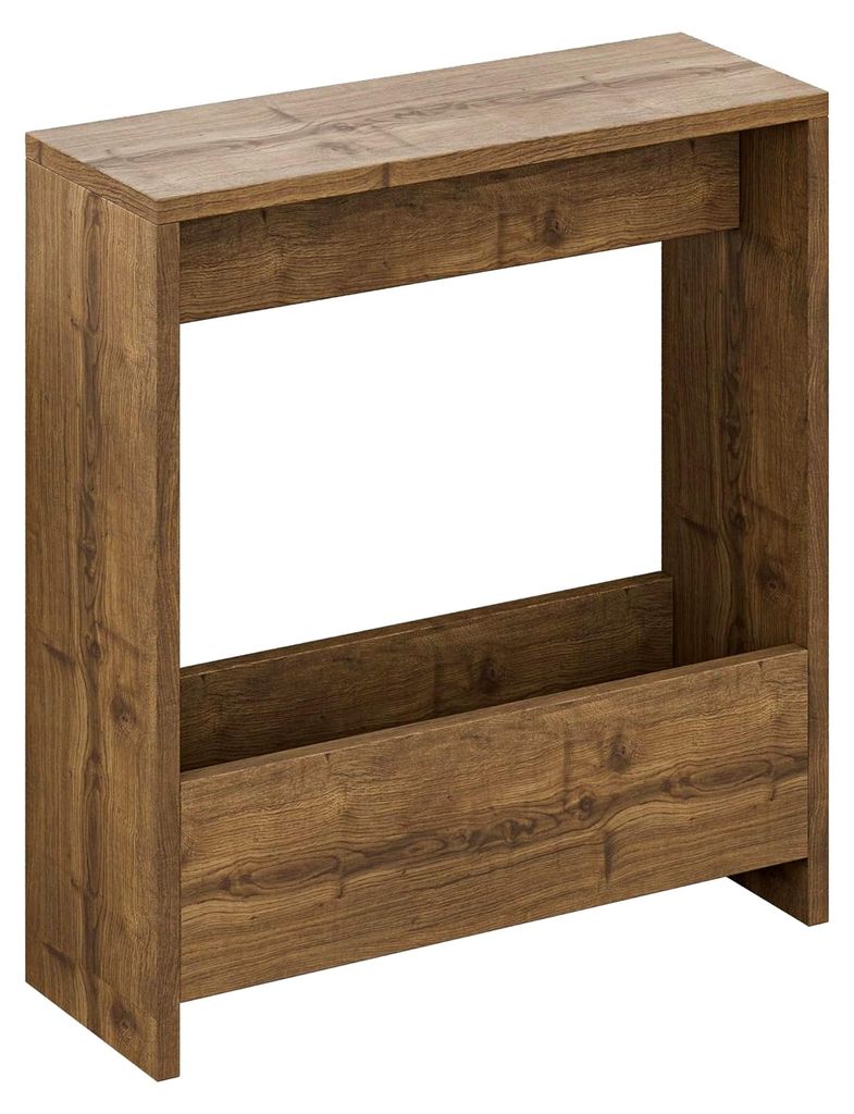 Beistelltisch mit integriertem Magazinhalter | kompakter Tisch für Wohnzimmer und Büro | platzsparender Endtisch für kleine Räume | Magazinaufb...