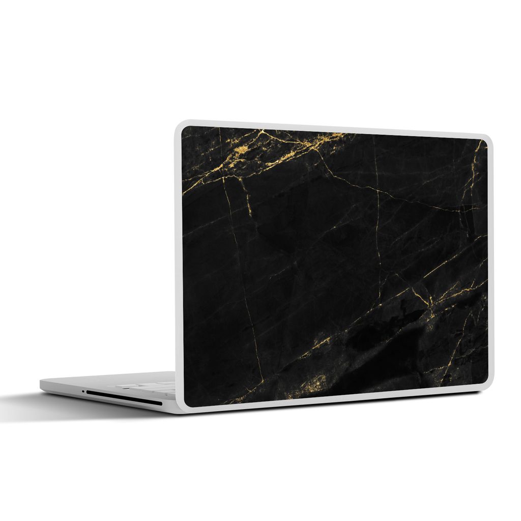MuchoWow Laptop Aufkleber Sticker Cover Marmor - Schwarz - Gold - Chic - Marmoroptik - Design 30x21 cm - Sticker für Laptop - Selbstklebend