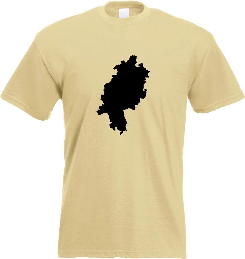 Kiwistar - T-Shirt - Khaki - Hessen Deutschland Silhouette Motiv Bedruckt Funshirt Design Print - mit Motiv Bedruckt - Funshirt Design - Sport - Fr...