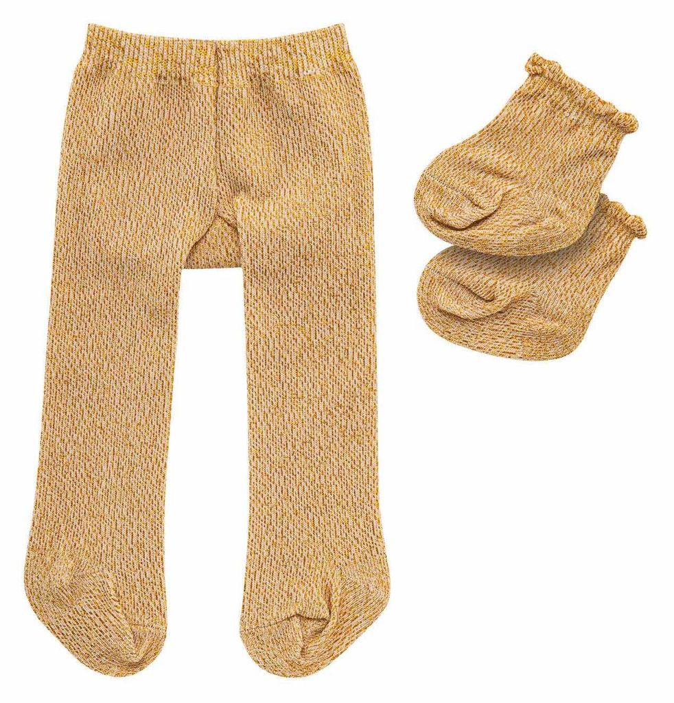 Heless Puppenstrumpfhose gold mit Socken - Puppenkleidung Produktbild 