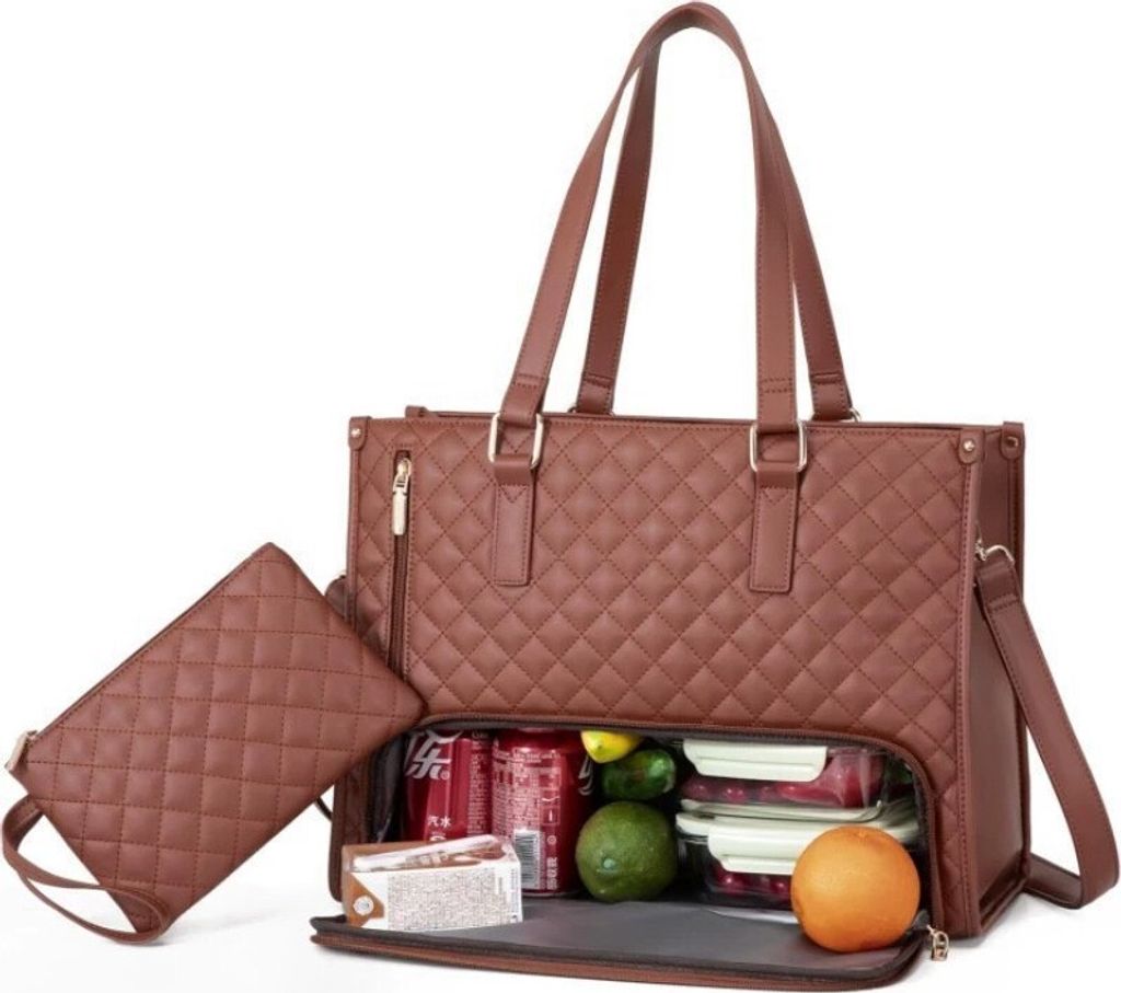 INF Stilvolle braune isolierte Lunchtasche für Outdoor-Abenteuer