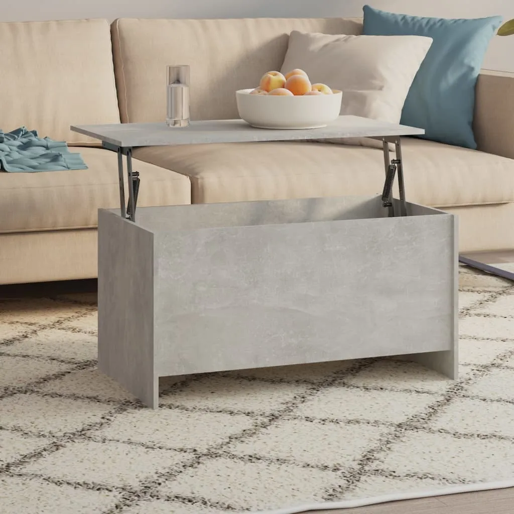 Coffee Table Grigio Cemento 102cm - Tavolino Design Industriale Living