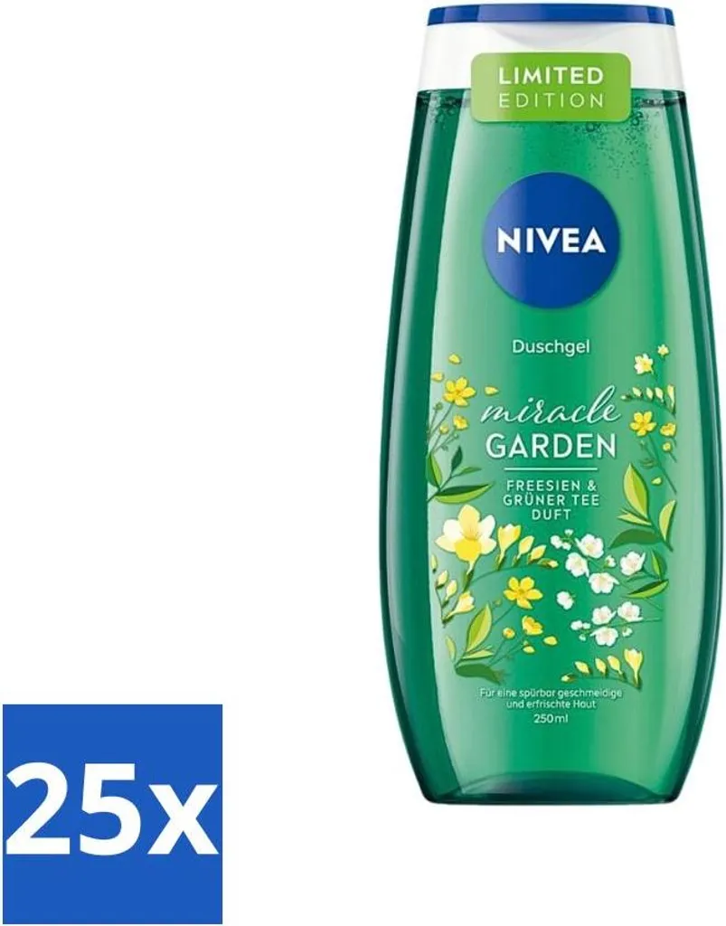 Stock Nivea Gel Doccia Fresia e Tè Verde 250ml - 25pz Post-Allenamento